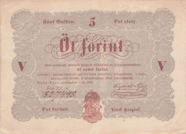 P.S116a-1 5 Forint Ungarn 1848